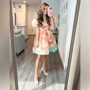 Puff sleeve mini dress